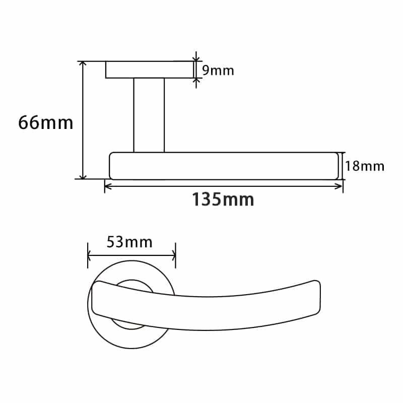 door handle size
