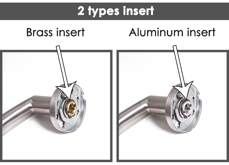 door handle brass insert