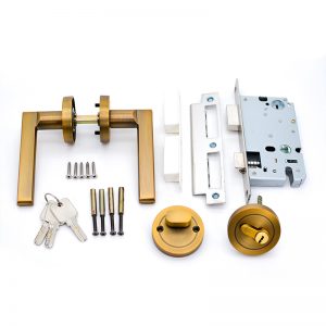 bronze door handle lock set